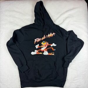 Cheetos Flamin Hot Chester Cheetah Graphic Hoodie Black Mens Large Sweatshirt